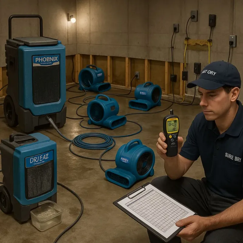 Structural Drying and Dehumidification process in Rahway, NJ
